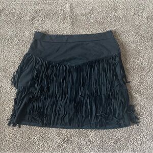 Black Fringe Skirt